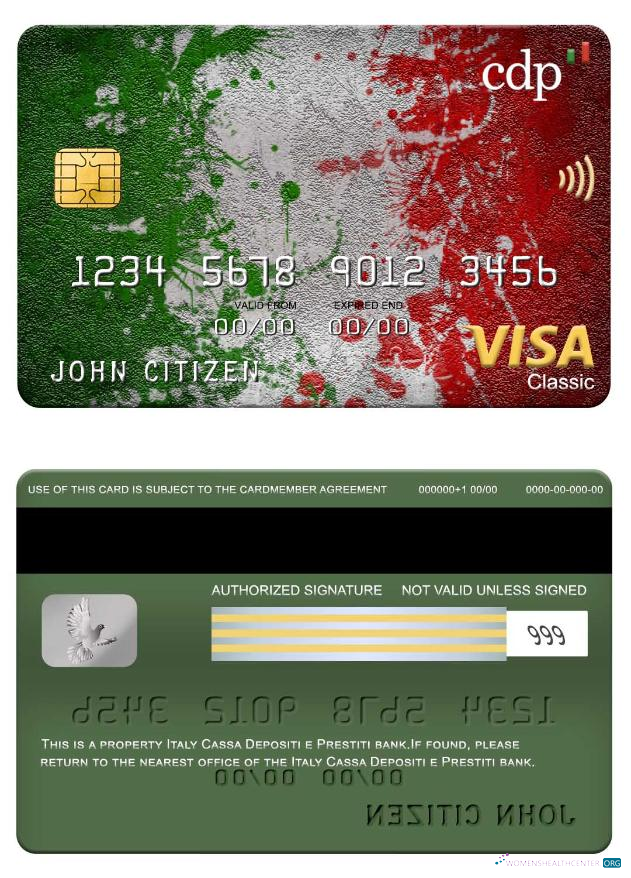 Download Italy Cassa Depositi e Prestiti bank visa classic card Photoshop template